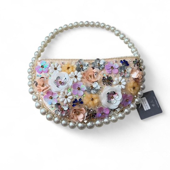 Haute Hippie Handbags - Haute Hippie 3D Floral Beaded‎ Statement Bag
